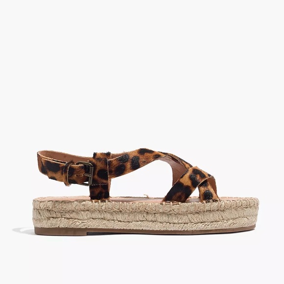 NEW Madewell Espadrille Sandal in Leopard - Picture 3 of 5